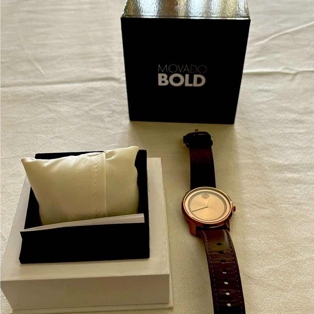 Movado  Bold  leather watch!